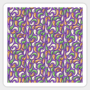 Colorful Floating Ghosts - Halloween Pattern - Bright Colors Sticker